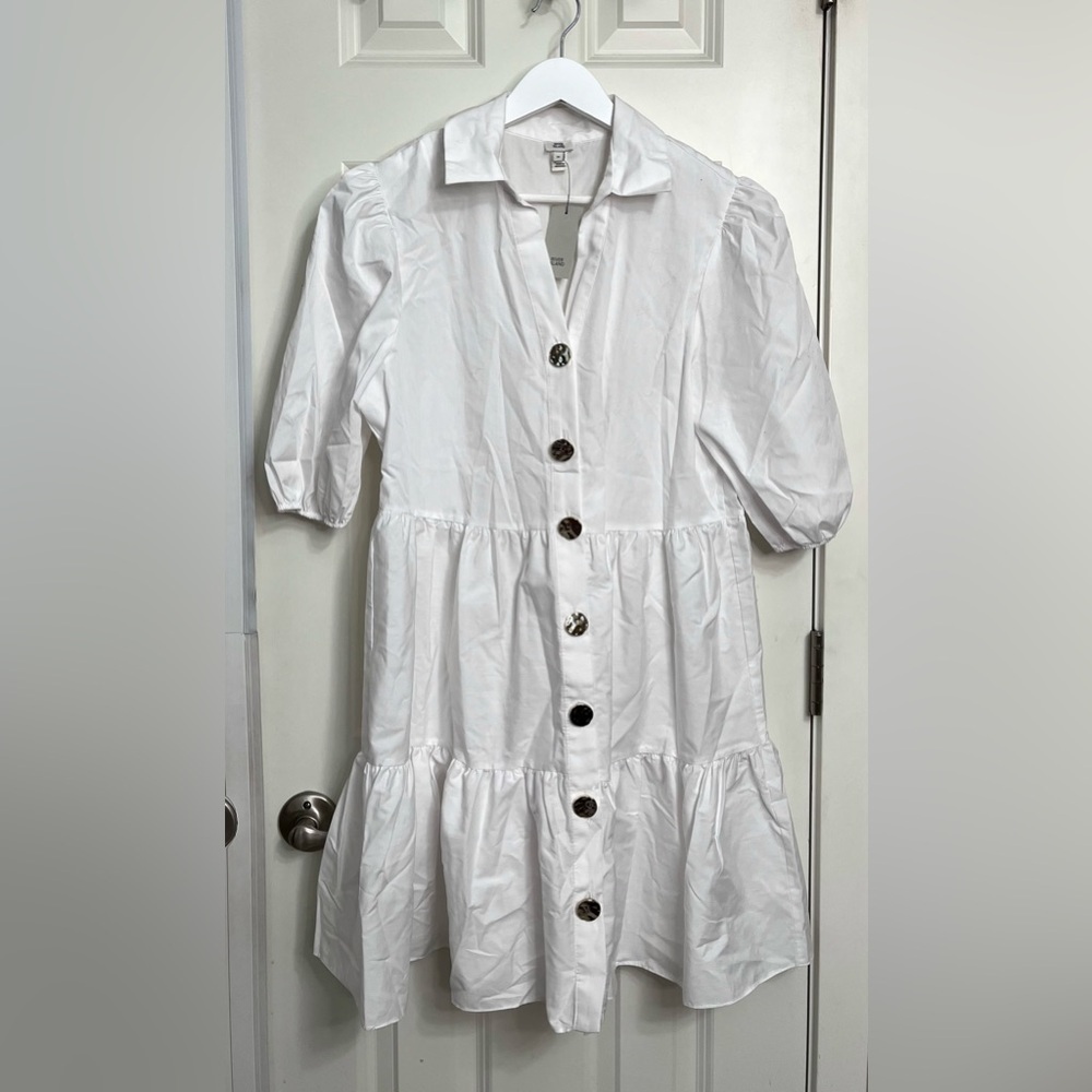 River Island Volume Smock Mini Shirt Dress NWT
